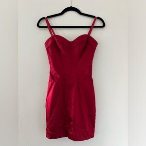 Bebe Red Form Fitting Dress with Removable Straps Size XXS